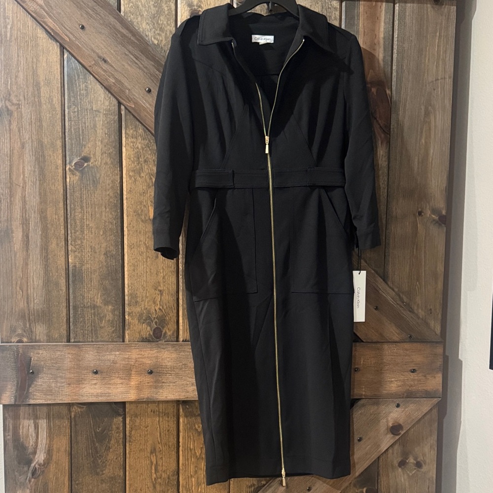 Calvin Klein Black dress with Gold Accents